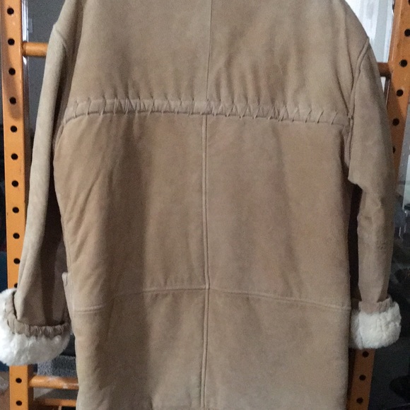 Hillary Paige genuine leather and faux fur button front coat size Large - Picture 4 of 7
